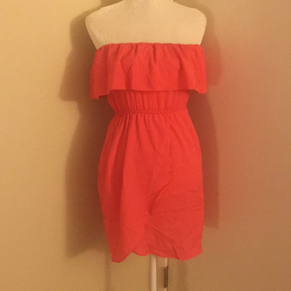 NWT A'GACI Coral Off-should Dress / Size S