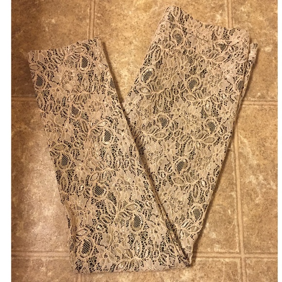Lace tapered trousers