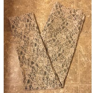 Lace tapered trousers