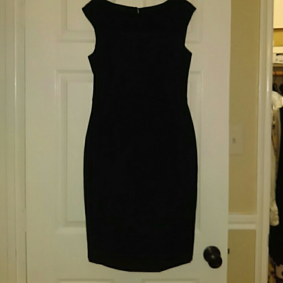 Black dress with illusion neckline