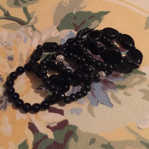 Black plastic bracelets