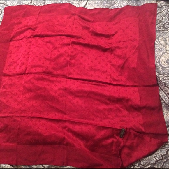 Louis Vuitton Red Silk Scarf - Monaco Square