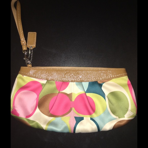 Authentic Silk Coach wristlet