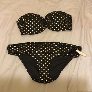 🎉SALE 🎉VS Black and Gold Polka Dot Bikini
