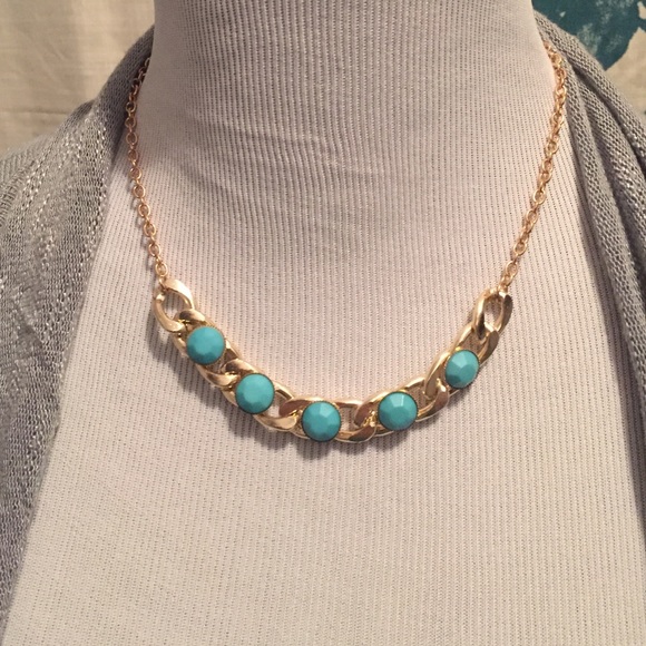 Cute turquoise and gold necklace