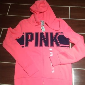 #17 full zip pink hoodie