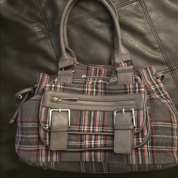 Aldo Gray Plaid Handbag