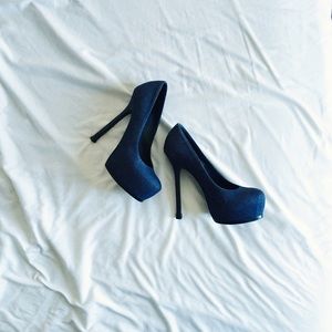 YSL Tribtoo 105 Pump Jeans Toronto Blue