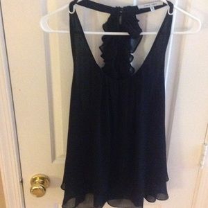 Gorgeous Black Ruffled T back top