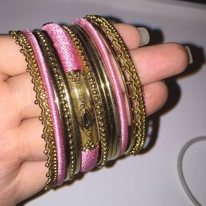 Pink & Gold Bangles