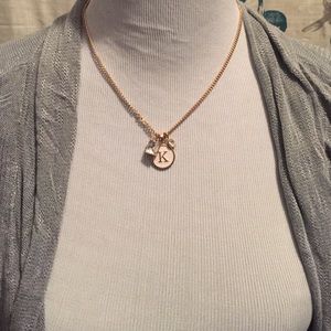 Pretty "K" initial necklace