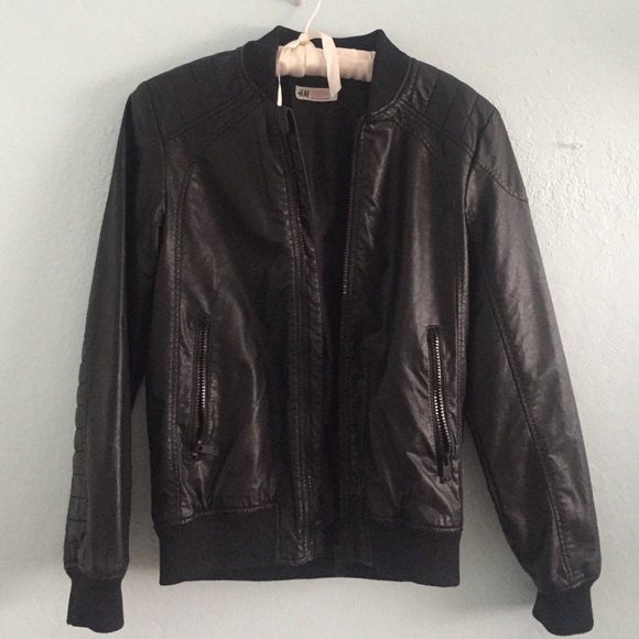 black leather jacket