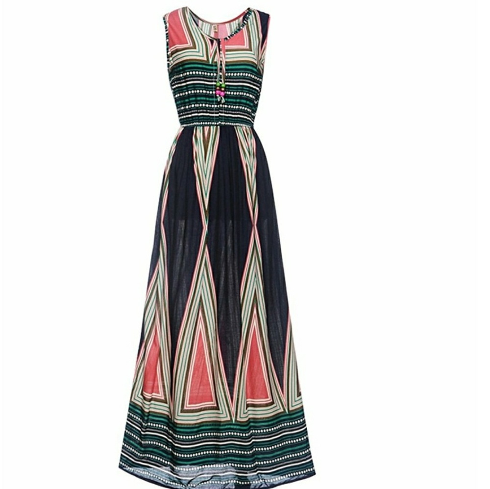 Color Woven Rop Cut Out High Slit Open Front Long - Picture 8 of 8