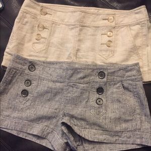 2 pairs of Express linen blend sailor shorts