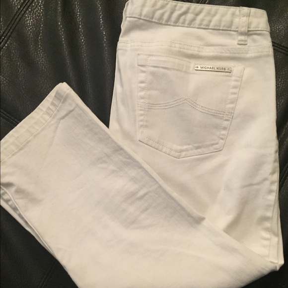 Michael Kors white denim capris