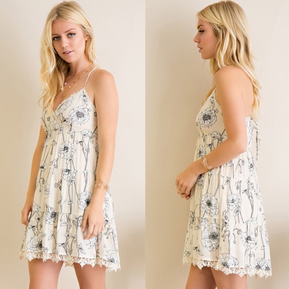 Floral Strappy Mini Dress - Picture 2 of 3