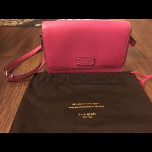 Kate spade hot pink medium leather cross body bag