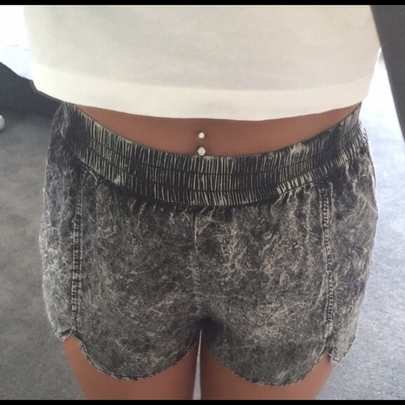 Acid wash shorts