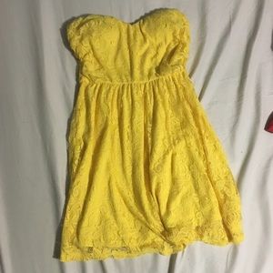 Strapless lace dress