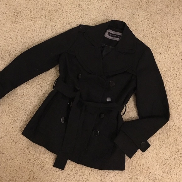Zara Black Trench Coat Size M