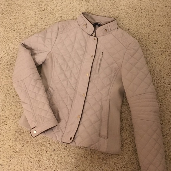 Zara Quilted Beige Riding Jacket