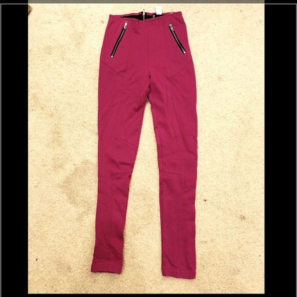 H&M high rise plum zipper legging pants