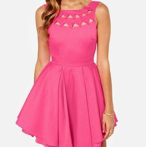 Lulu's flirting with danger dress in fuchsia