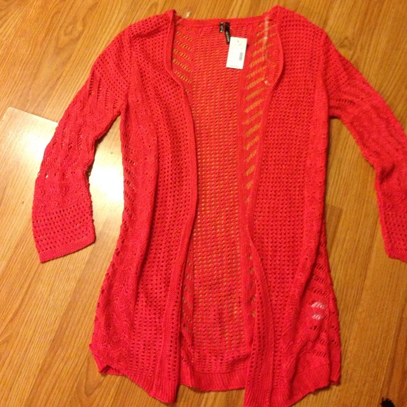 New small red knit summer cardigan - Picture 1 of 2