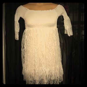 BEAUTIFUL White Lace Top Mini Dress/Tunic
