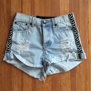 One Teaspoon High Rise Denim Shorts 26 One Teaspoon High Rise Denim Shorts 26