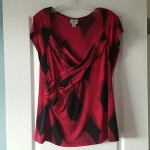 Red/Black Criss Cross Dress Shirt sz. Xl