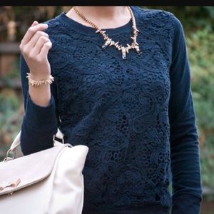 J. Crew Lace Front Sweatshirt