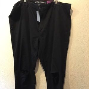 Lane Bryant skinny stretch destroyed black pants