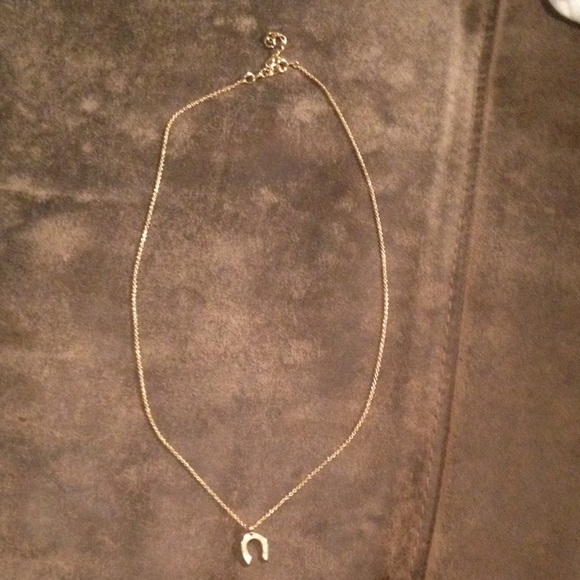 Gold horseshoe necklace