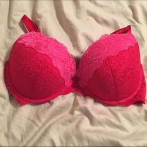 Victoria's Secret pink/red lace bra