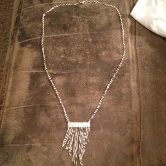 Silver fringe necklace