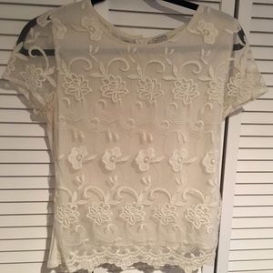 Cream lace top