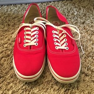Bright red thin sole Vans