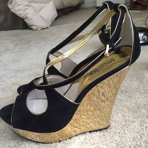 Michael Kors gold wedges lightly used $50