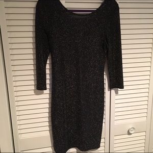 Tight black sparkly dress