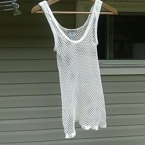 Mesh white nylon and spandex top