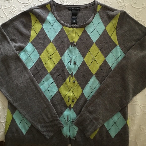 Beautiful Argyle Cardigan Sweater