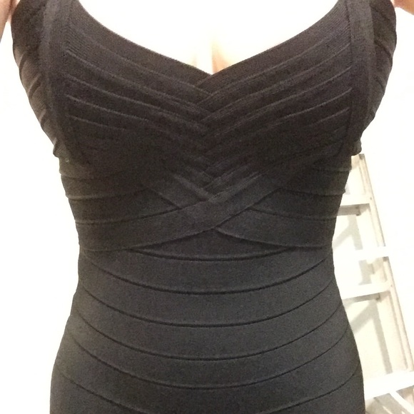 Herve Leger black bodycon dress XXS