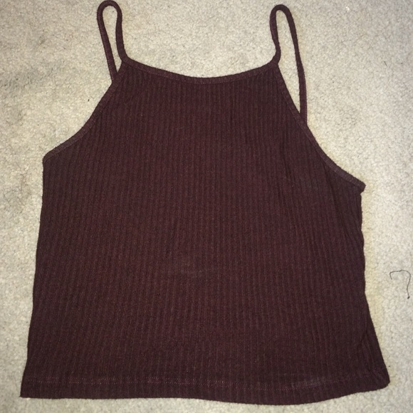 Brandy Melville burgundy cropped tank top