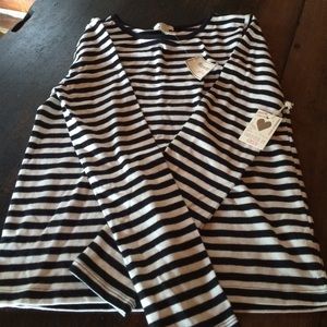 Black and White Striped Long Sleeve Shirt - NWT