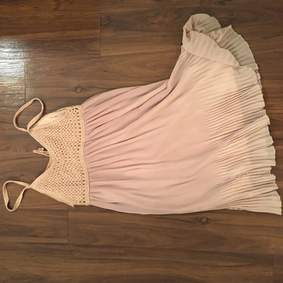 Boho tan, crochet top dress - Picture 3 of 4