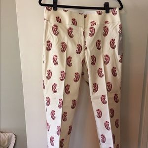 NWT Loft Julie fit paisley print ankle pants,