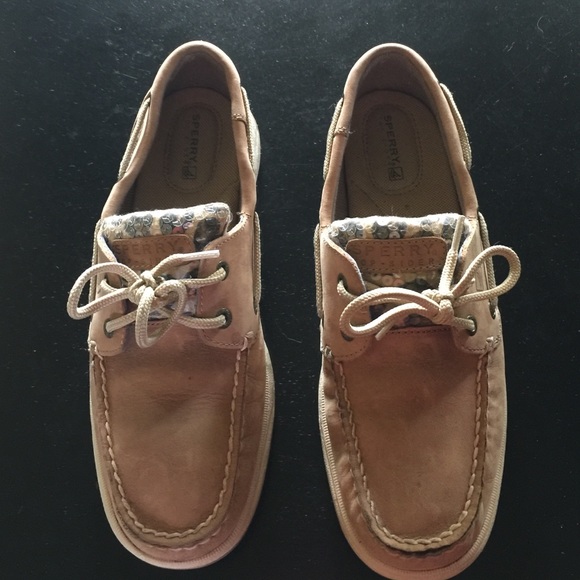 Sperry Leather Top-sider Boat Shoes Cheetah Size 8