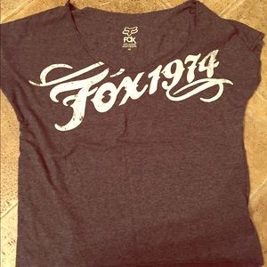 Grey and white Fox Tee