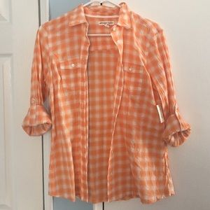Orange lightweight flannel